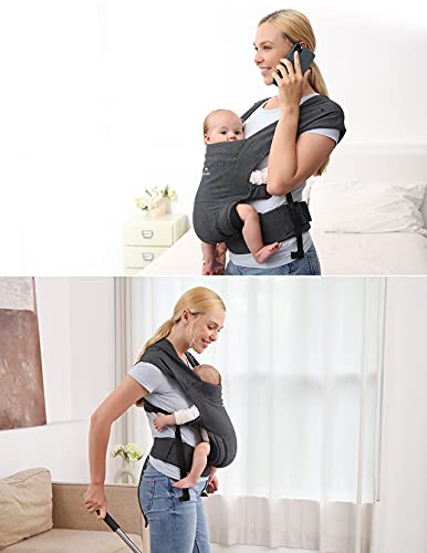 Momcozy Baby Carrier, Adjustable Baby Wraps Carrier, Ergonomic Front Facing/Back Carrier for Newborn Up to 40 lbs, Baby Carriers for Newborn to Toddler with Lumbar Support, One Size Fits All