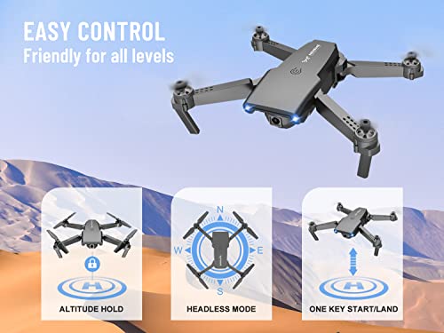 NEHEME NH525 Foldable Drones with 1080P HD Camera for Adults, RC Quadcopter WiFi FPV Live Video, Altitude Hold, Headless Mode, One Key Take Off for Kids/Beginners with 2 Batteries and Carry Case
