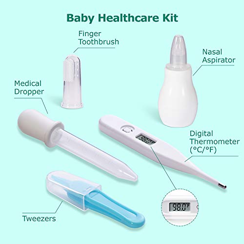 Baby Healthcare and Grooming Kit, 24 in 1 Baby Electric Nail Trimmer Set, Lupantte Nursery Care Kit, Toddler Nail Clippers, Medicine Dispenser, Infant Comb, Brush, etc. Baby Care Products.