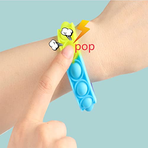 Zxhtwo 26 Pcs Pop Bracelet Fidget Toy, Wearable Fidget Bracelets Push Poping Bubble Sensory Toys Stress Relief Finger Press Silicone Wristband for Kids and Adults ADHD ADD Autism Anxiety