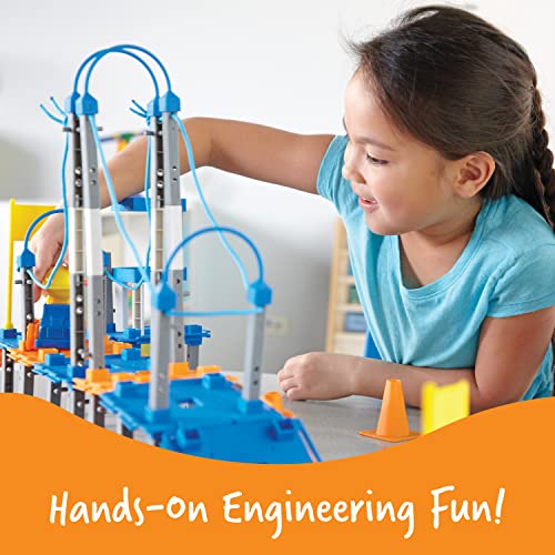 Learning Resources City Engineering and Design Building Set, Engineer STEM Toy, Construction Toys, 100 Pieces, Simple Machines Kids, Ages 5+