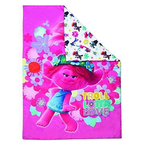 DreamWorks Trolls World Tour Lotta Love 4Piece Toddler Bedding Set, Pink