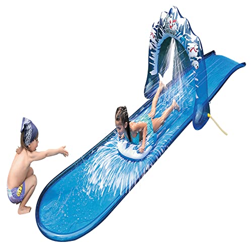 Honeydrill Kids Inflatable Water Slide with Body Boards,Slip Water Spray Summer Toy for Lawn Backyard and Outdoor(16.5ft)